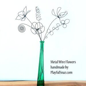 Handmade Wire Flowers Made to Order Made In Canada One of a kind Metal Bouquet